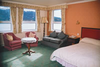One of the hotel bedrooms